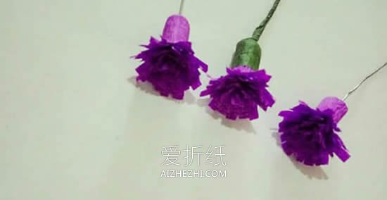 怎么用皱纹纸做勿忘我花的制作教程图解- www.aizhezhi.com