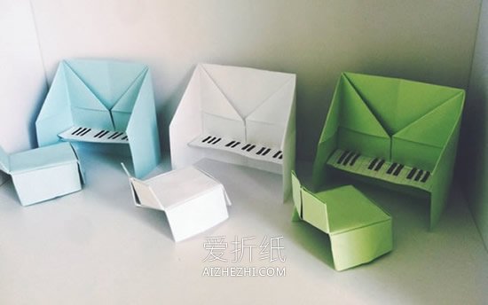 儿童怎么简单折纸钢琴的折法图解- www.aizhezhi.com