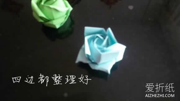 怎么手工折纸12瓣玫瑰花的折法图解步骤- www.aizhezhi.com