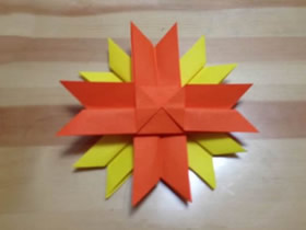 儿童怎么简单折纸八瓣花的图解教程
