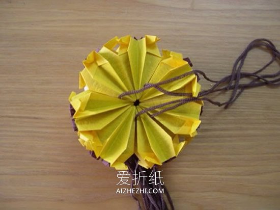 怎么手工折纸球体花球的折法图解- www.aizhezhi.com