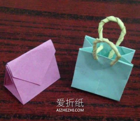 怎么折纸手提袋的折法步骤图解- www.aizhezhi.com