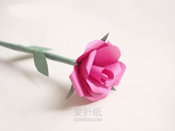 怎么做手揉纸玫瑰花的方法图解教程- www.aizhezhi.com