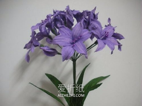 怎么做皱纹纸百子莲花的方法教程- www.aizhezhi.com