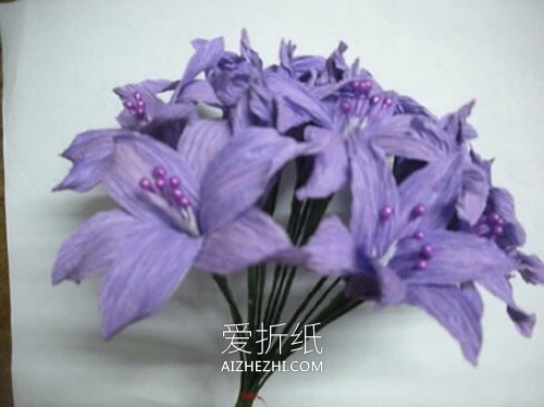 怎么做皱纹纸百子莲花的方法教程- www.aizhezhi.com