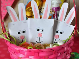 怎么用卡纸做复活节兔子糖果盒的教程