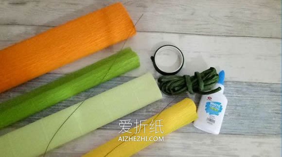 怎么做皱纹纸罂粟花的手工图解教程- www.aizhezhi.com