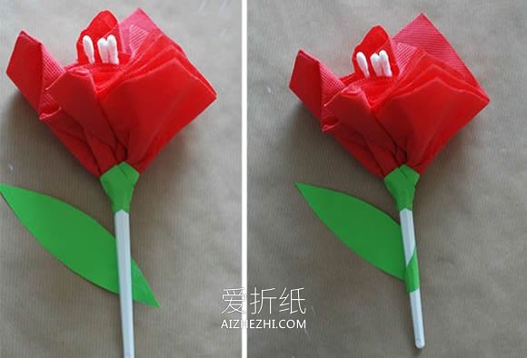 怎么做漂亮餐巾纸花的手工教程图解- www.aizhezhi.com