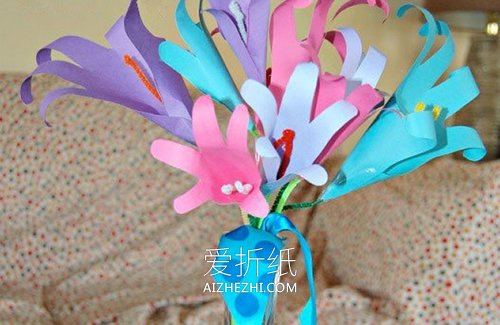 幼儿园怎么做手掌花的简单方法图解- www.aizhezhi.com