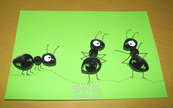 怎么简单做衍纸蚂蚁的手工教程图解- www.aizhezhi.com