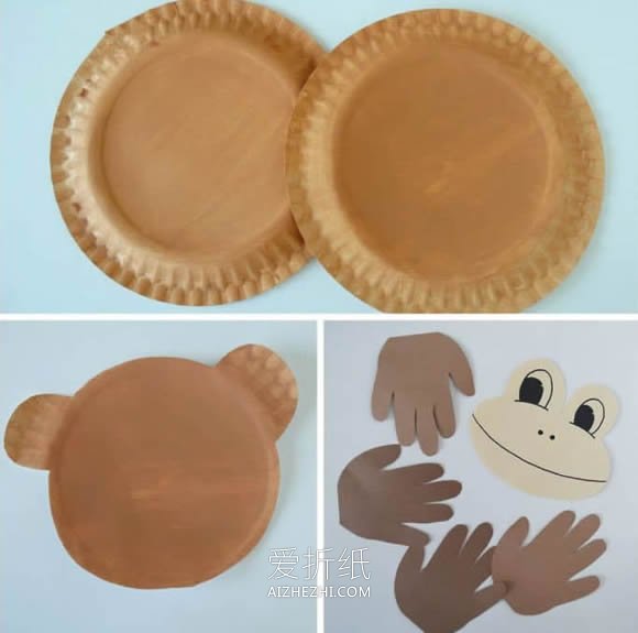 儿童怎么用纸盘做小猴子的简单手工教程- www.aizhezhi.com
