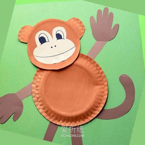 儿童怎么用纸盘做小猴子的简单手工教程- www.aizhezhi.com