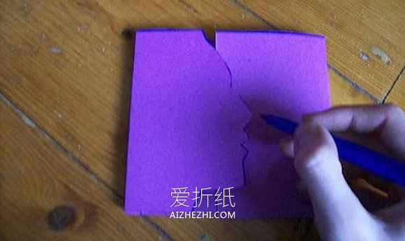 怎么做创意情人节贺卡 接吻情侣卡片手工制作- www.aizhezhi.com