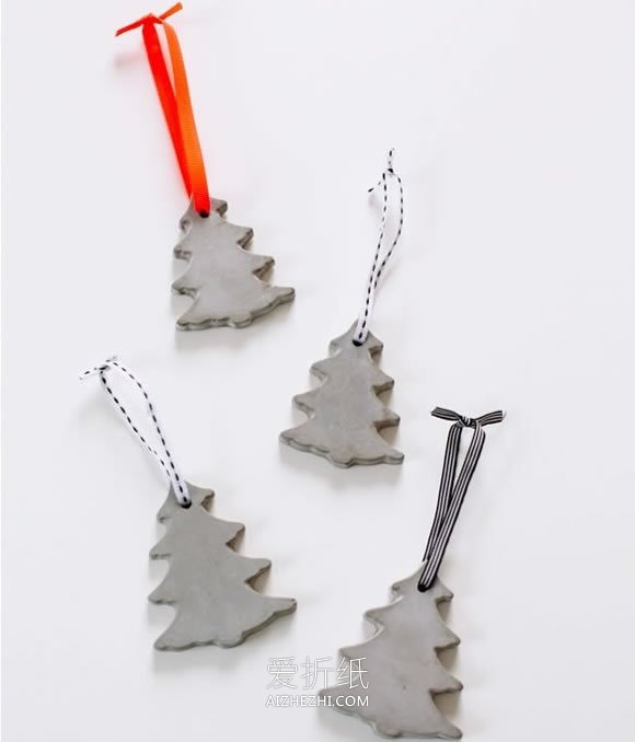 怎么用水泥做圣诞节圣诞树小挂饰的方法- www.aizhezhi.com