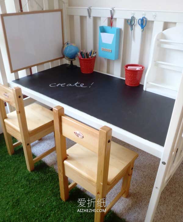 怎么把旧的婴儿床改造制作儿童桌的方法图解- www.aizhezhi.com