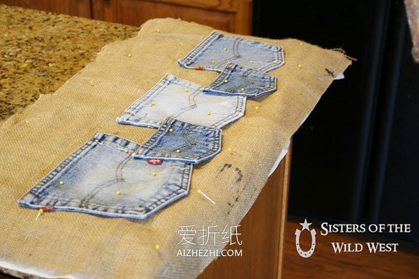 怎么把牛仔裤口袋改造成墙挂式收纳袋的方法- www.aizhezhi.com