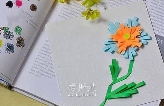 怎么做教师节衍纸花朵贺卡的手工教程- www.aizhezhi.com