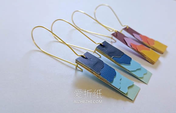 怎么用卡纸做景观剪影耳环的手工制作教程- www.aizhezhi.com