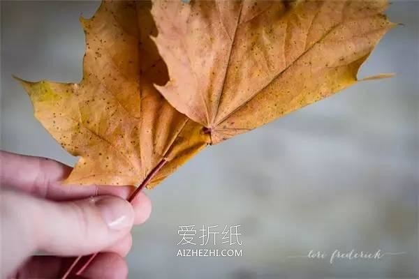 怎么用秋天枫叶手工制作皇冠头饰的方法- www.aizhezhi.com