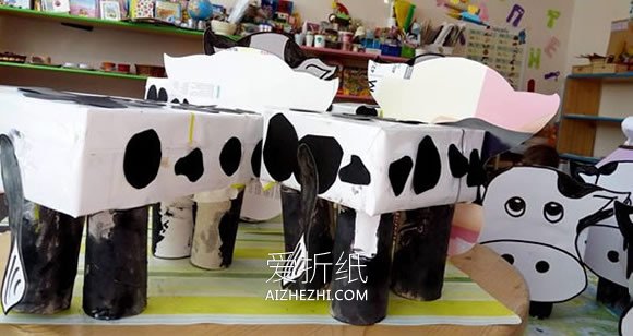 幼儿园怎么废物利用做奶牛的方法教程- www.aizhezhi.com