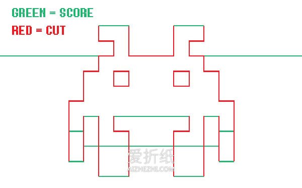 怎么做有趣8位元立体生日贺卡的教程带图纸- www.aizhezhi.com