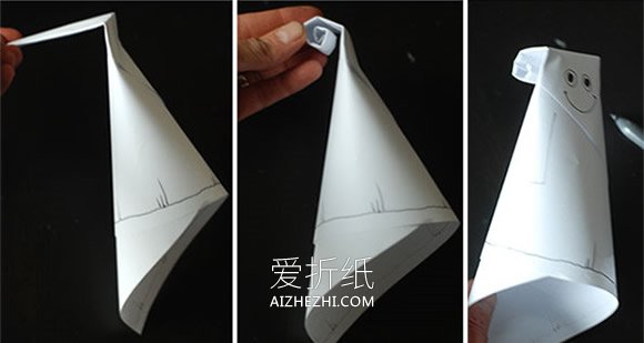 怎么用A4纸制作万圣节幽灵挂饰的方法教程- www.aizhezhi.com