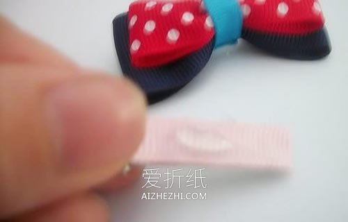 怎么手工做可爱又漂亮的儿童蝴蝶结发卡图解- www.aizhezhi.com