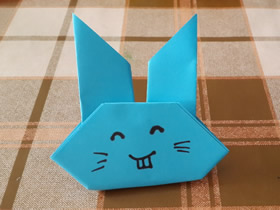 儿童怎么简单折纸兔头的折法图解教程