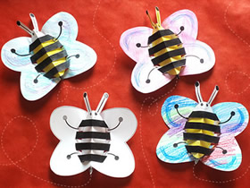 怎么用卡纸手工制作立体小蜜蜂的方法教程