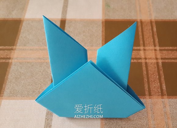 儿童怎么简单折纸兔头的折法图解教程- www.aizhezhi.com