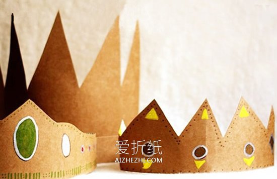 幼儿怎么用硬纸板制作皇冠的方法教程- www.aizhezhi.com