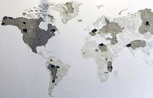 怎么改造旧墙壁 在上面DIY超大的世界地图- www.aizhezhi.com