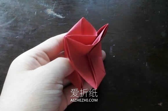 简单卷心玫瑰花怎么折的图解步骤- www.aizhezhi.com