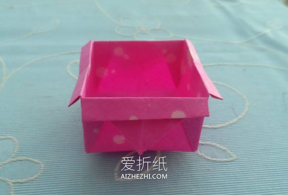 怎么简单折纸四方垃圾收纳盒的折法图解- www.aizhezhi.com