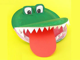 幼儿园怎么用纸盘手工制作鳄鱼的方法教程