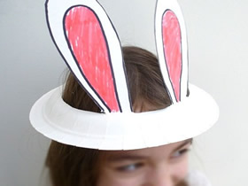 怎么用纸盘做中秋节兔子帽子的制作方法教程