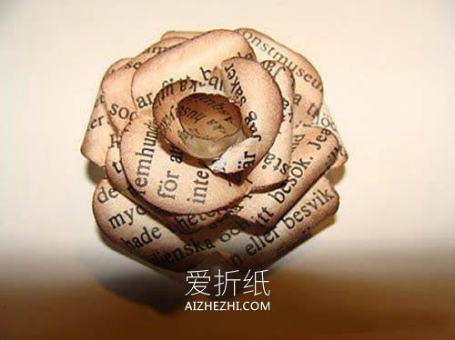 怎么用旧报纸手工制作复古玫瑰花的方法图解- www.aizhezhi.com