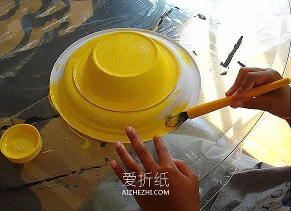 纸盘和纸碗怎么废物利用 手工制作儿童太阳帽- www.aizhezhi.com