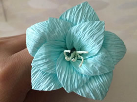 怎么简单做皱纹纸海棠花的制作方法教程