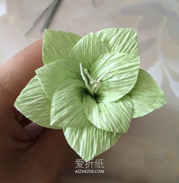 怎么简单做皱纹纸海棠花的制作方法教程- www.aizhezhi.com