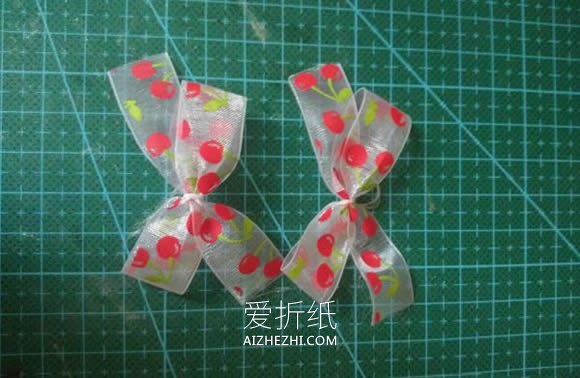 怎么用缎带纱布做儿童蝴蝶结发夹的制作方法- www.aizhezhi.com