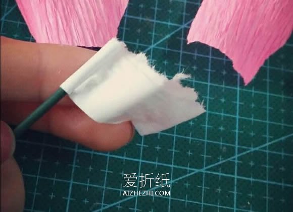 怎么做美丽皱纹纸花的简单制作方法图解- www.aizhezhi.com