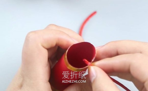 怎么做一串鞭炮春节装饰品的制作方法教程- www.aizhezhi.com