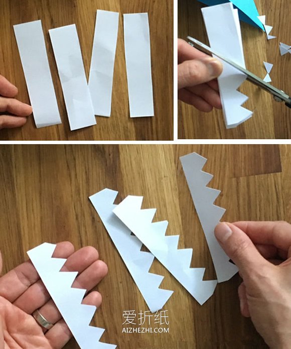 幼儿园怎么做彩纸鲨鱼的手工制作教程- www.aizhezhi.com