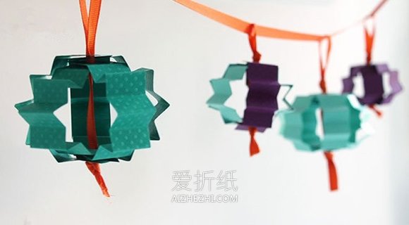 简单有创意的卡纸灯笼怎么做的手工教程- www.aizhezhi.com