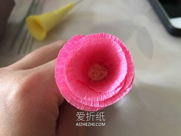 怎么做可爱皱纹纸喇叭花的手工制作教程- www.aizhezhi.com