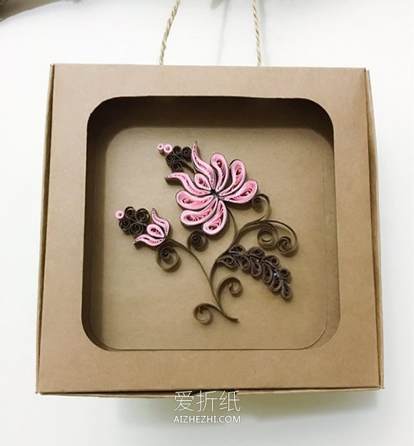 怎么做双色衍纸花装饰画的手工制作教程- www.aizhezhi.com