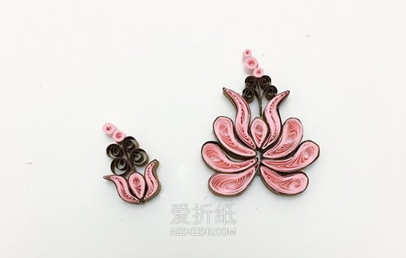 怎么做双色衍纸花装饰画的手工制作教程- www.aizhezhi.com