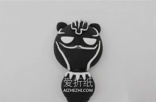 怎么做超轻粘土黑豹冰箱贴的制作方法图解- www.aizhezhi.com