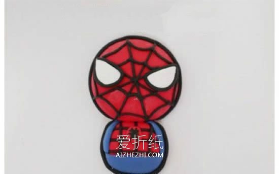 怎么做超轻粘土蜘蛛侠冰箱贴的制作方法图解- www.aizhezhi.com